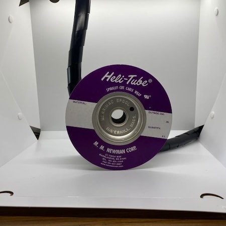 Heli-Tube Forward Cut Cable Sleeve, 0.84 in Inside Dia., 1 in to 7 in Max Bundle Dia., 50 ft, Black HT 1 UR-50